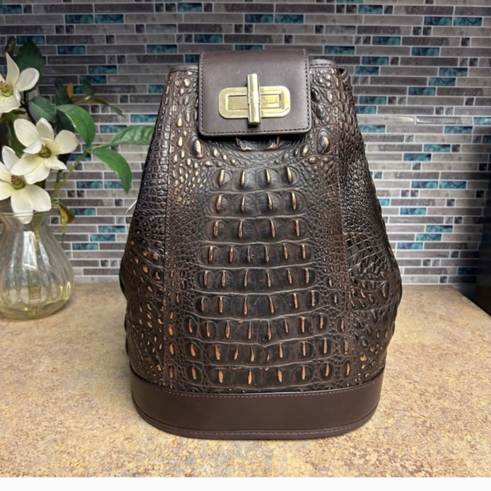 NWT Brahmin Maddie Cocoa Folly sling backpack